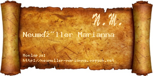 Neumüller Marianna névjegykártya
